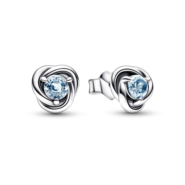 Pandora March Sea Aqua Blue Eternity Circle Stud Earrings