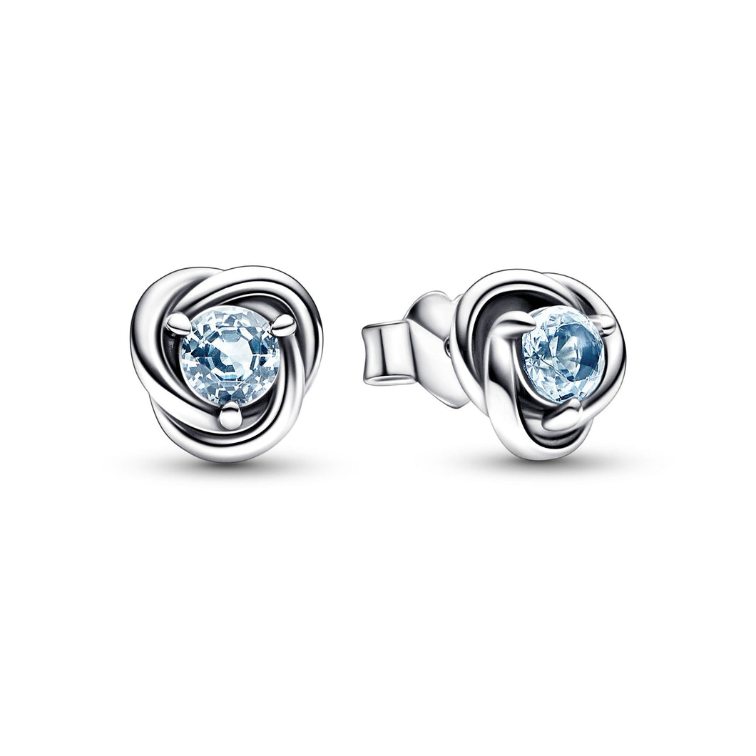 Pandora March Sea Aqua Blue Eternity Circle Stud Earrings