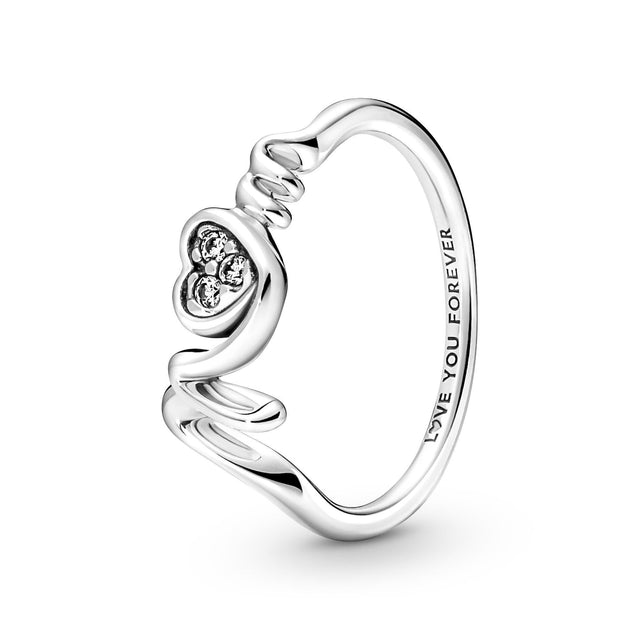 Pandora Mom Pave Heart Ring - Size 4.5