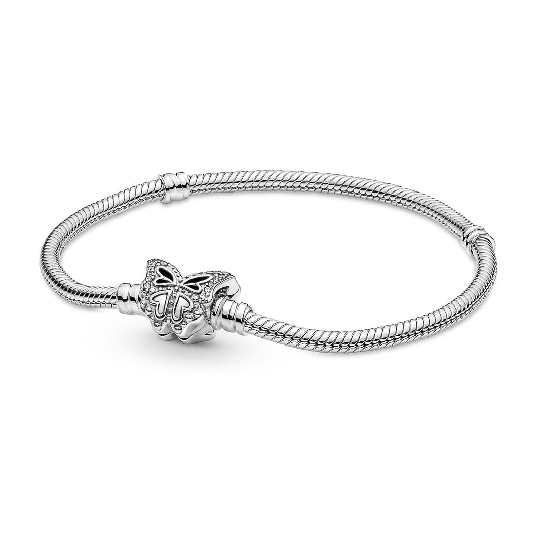 Pandora Moments Butterfly Clasp Snake Chain Bracelet - 8.3inches