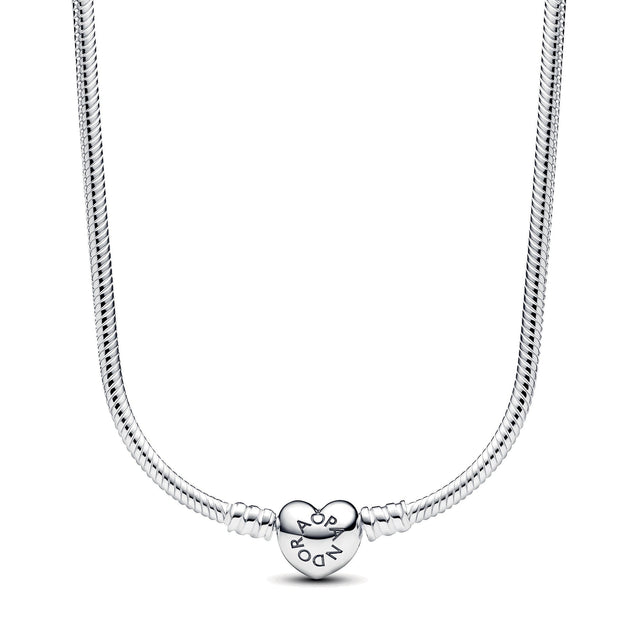 Pandora Moments Heart Clasp Snake Chain Necklace
