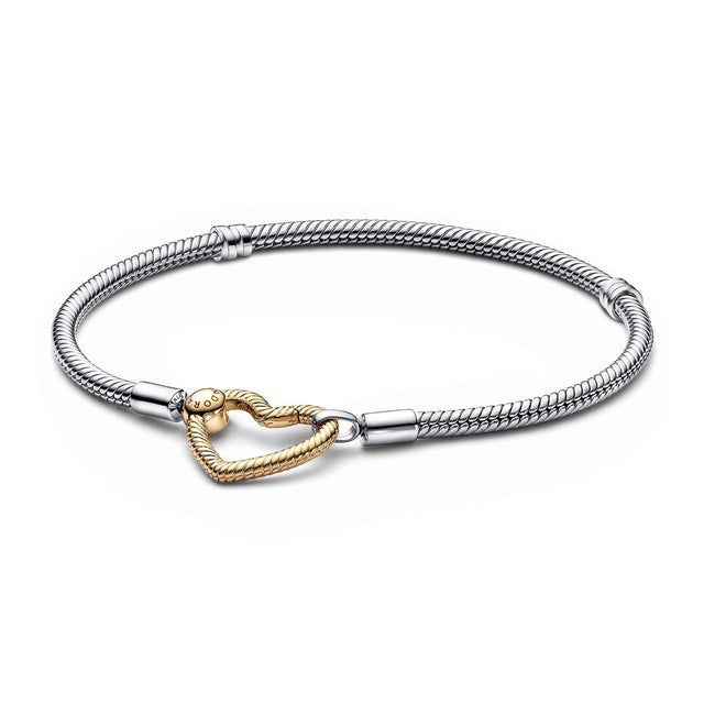 Pandora Moments Heart Closure Snake Chain Bracelet - 6.3 inches
