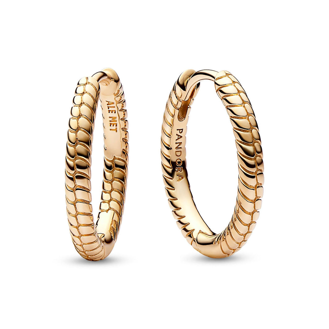 Pandora Moments Small Charm Hoop Earrings | Gold-Plated | 18mm