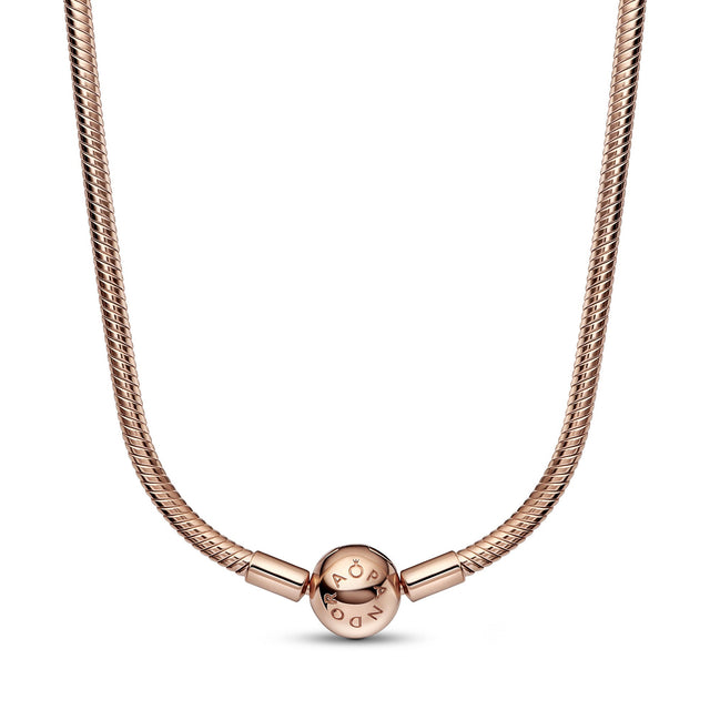 Pandora Moments Snake Chain Necklace, Rose Gold-Plated - 16.5 Inches