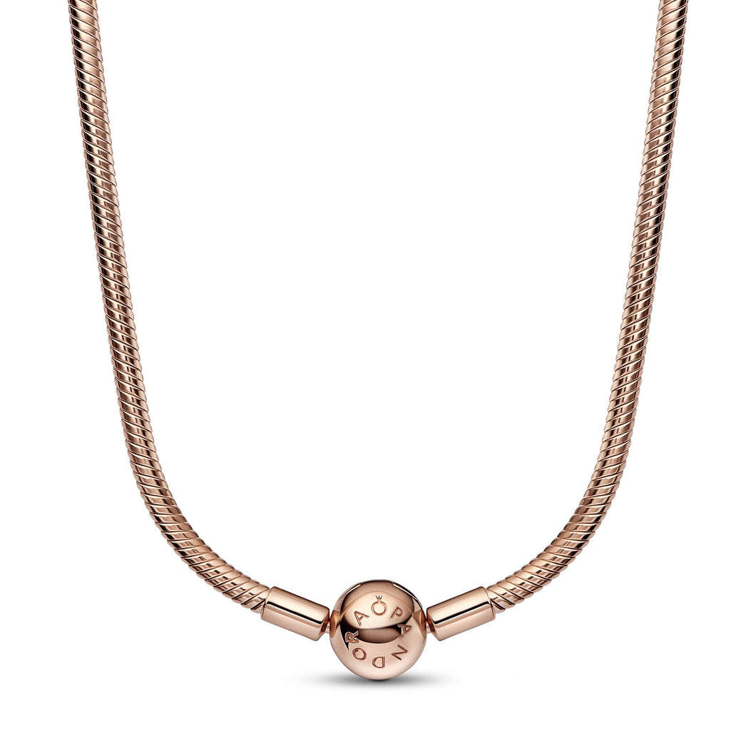 Pandora Moments Snake Chain Necklace, Rose Gold-Plated - 16.5 Inches