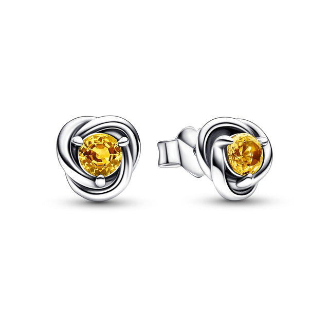 Pandora November Honey Eternity Circle Stud Earrings