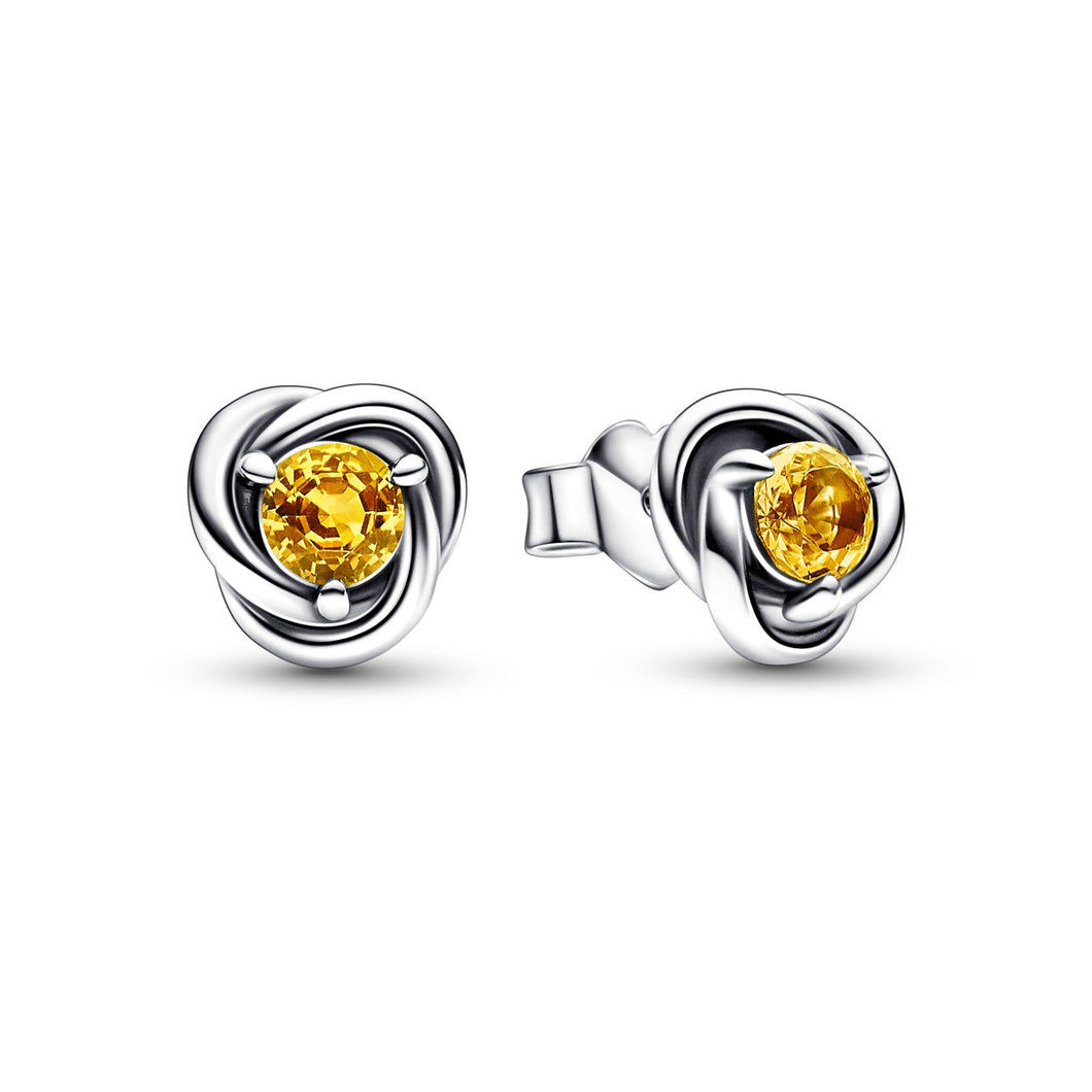 Pandora November Honey Eternity Circle Stud Earrings