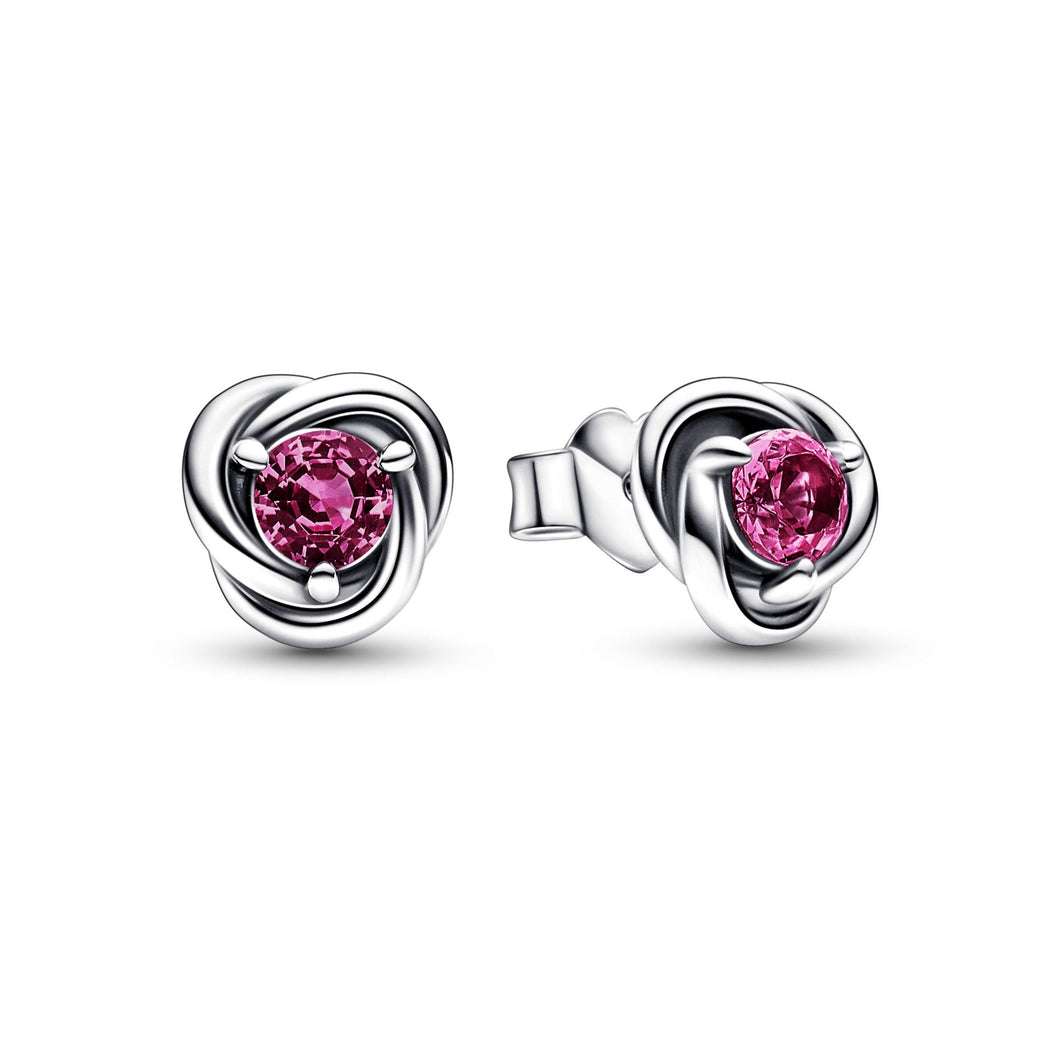 Pandora October Pink Eternity Circle Stud Earrings