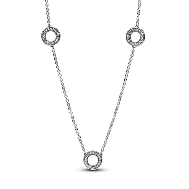 Pandora Pave Circles Chain Necklace
