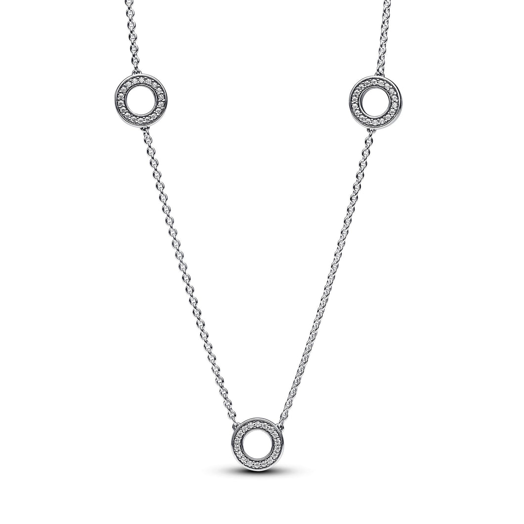 Pandora Pave Circles Chain Necklace