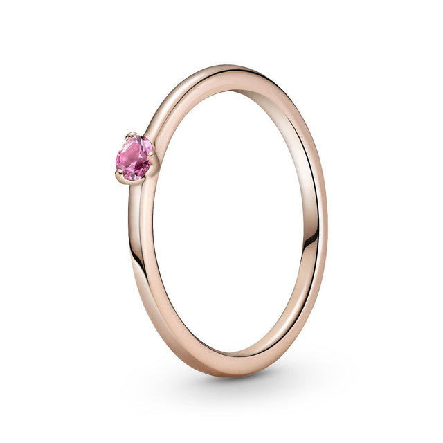 Pandora Pink Solitaire Ring, Rose Gold-Plated - Size 7.5