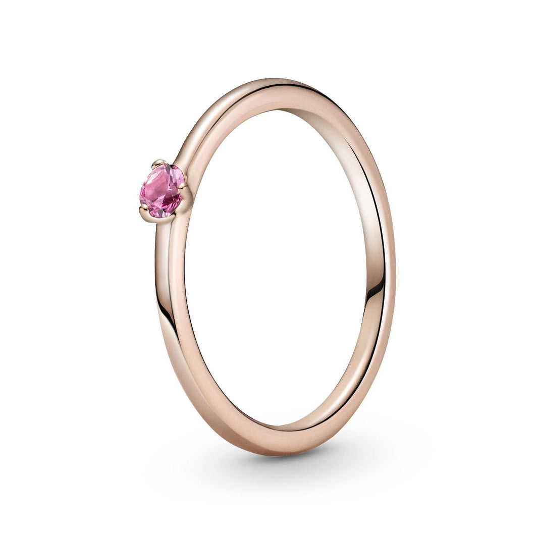 Pandora Pink Solitaire Ring, Rose Gold-Plated - Size 7.5