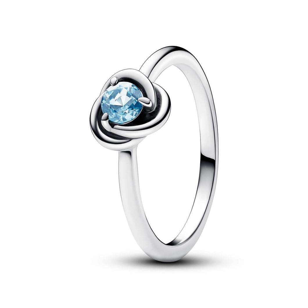 Pandora Sea Aqua Blue Eternity Circle Ring - Size 4.5