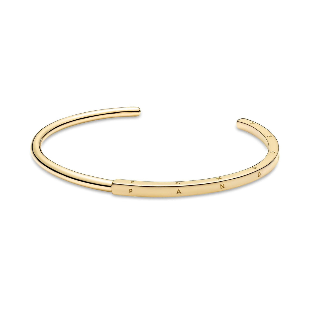 Pandora Signature I-D Bangle Bracelet, Gold-Plated - 7.5in