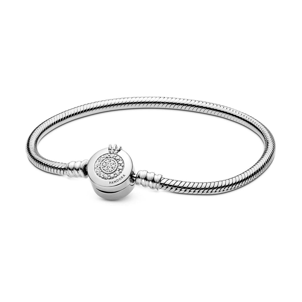 Pandora Sparkling Crown O Snake Chain Bracelet - 7inches