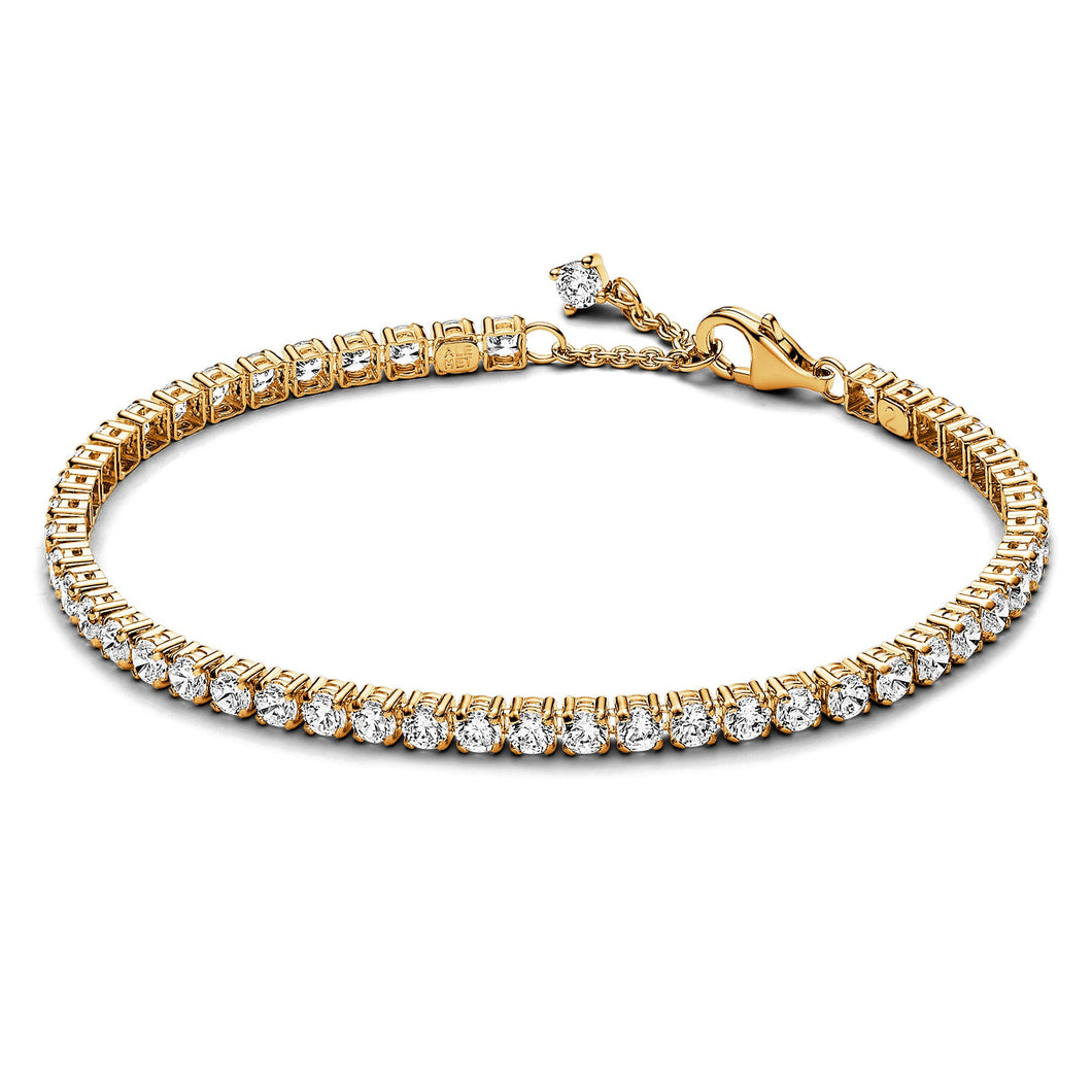 Pandora Sparkling Gold-Plated Tennis Bracelet - 7.9 Inches