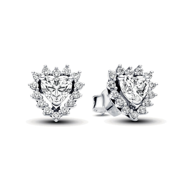 Pandora Sparkling Heart Halo Stud Earrings