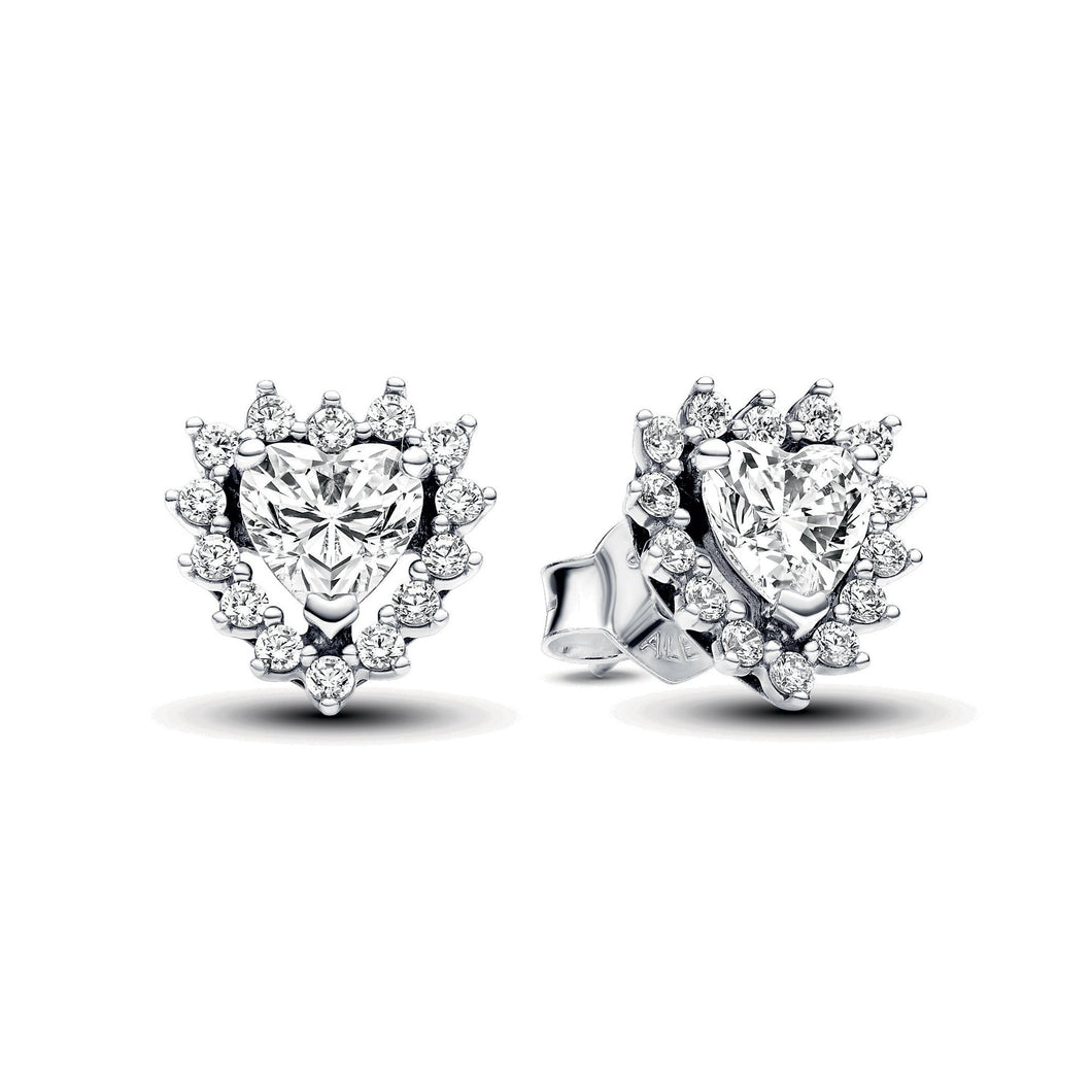 Pandora Sparkling Heart Halo Stud Earrings