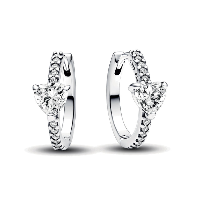 Pandora Sparkling Heart Hoop Earrings