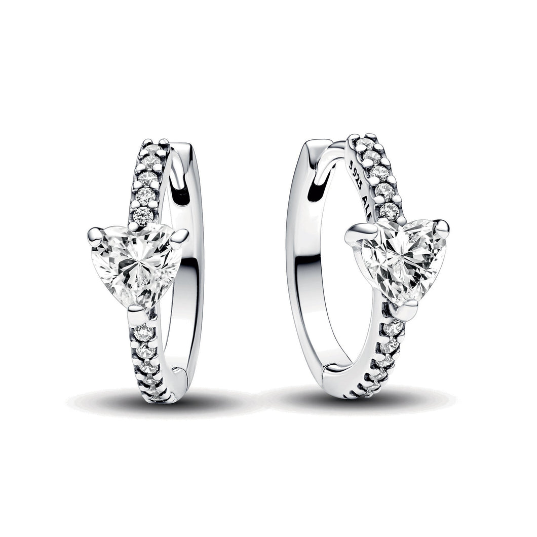 Pandora Sparkling Heart Hoop Earrings