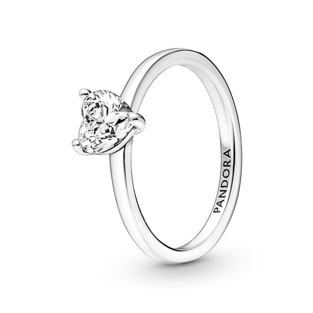 Pandora Sparkling Heart Solitaire Ring - Size 9