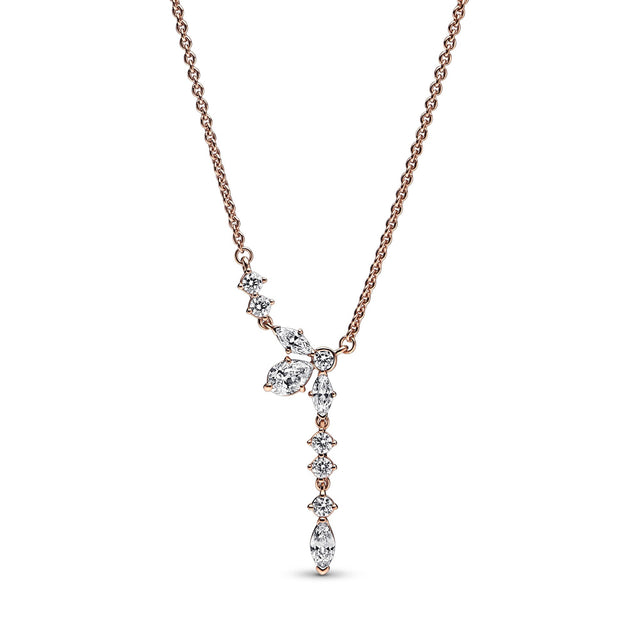 Pandora Sparkling Herbarium Cluster Drop Collier Necklace | Rose Gold-Plated