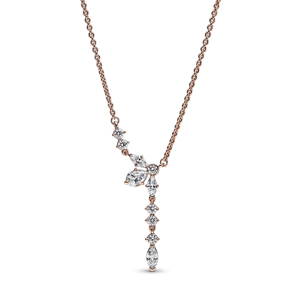 Pandora Sparkling Herbarium Cluster Drop Collier Necklace | Rose Gold-Plated