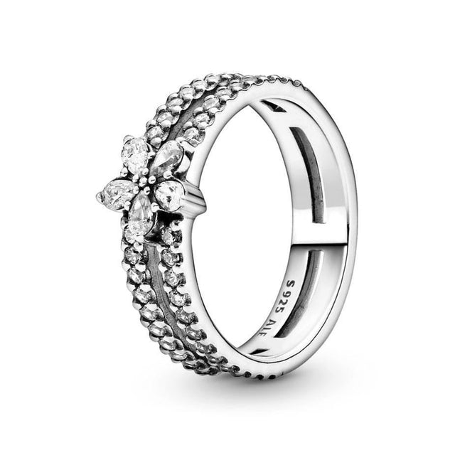 Pandora Sparkling Snowflake Double Ring - Size 6