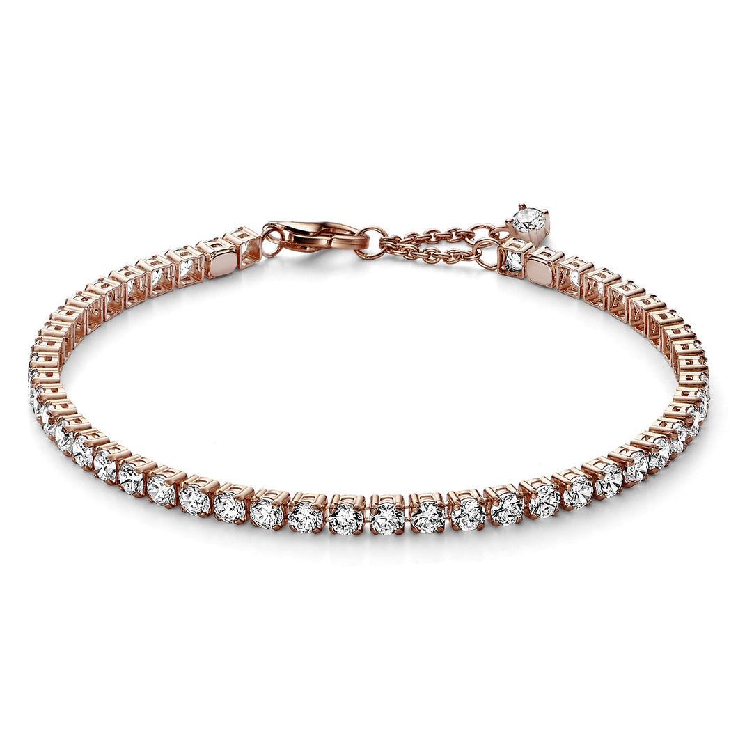 Pandora Sparkling Tennis Bracelet | Rose Gold-Plated | 6.3 Inches