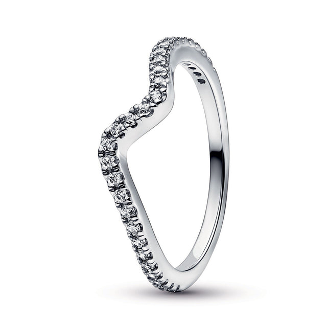 Pandora Sparkling Wave Ring | Size 4.5
