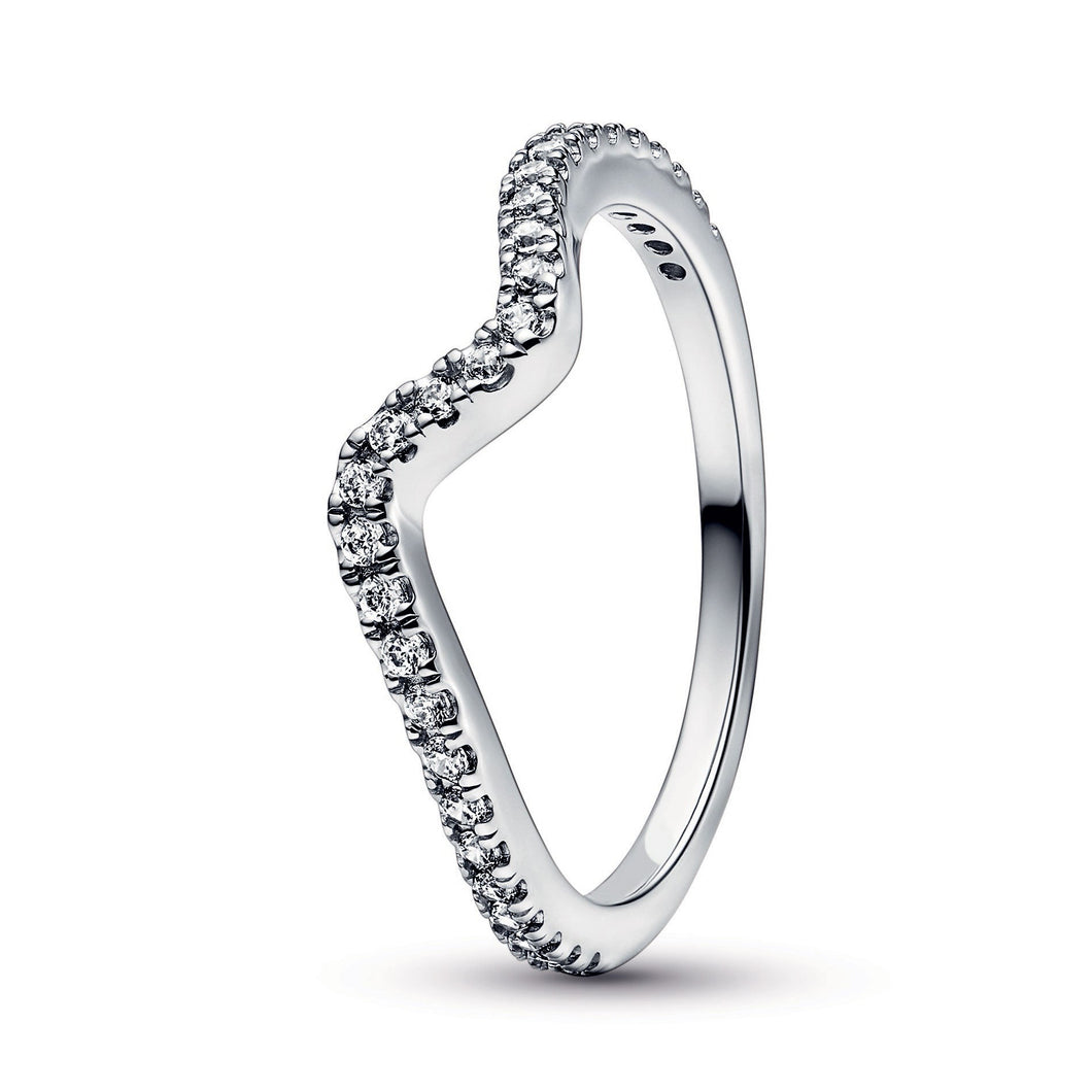 Pandora Sparkling Wave Ring | Size 4.5