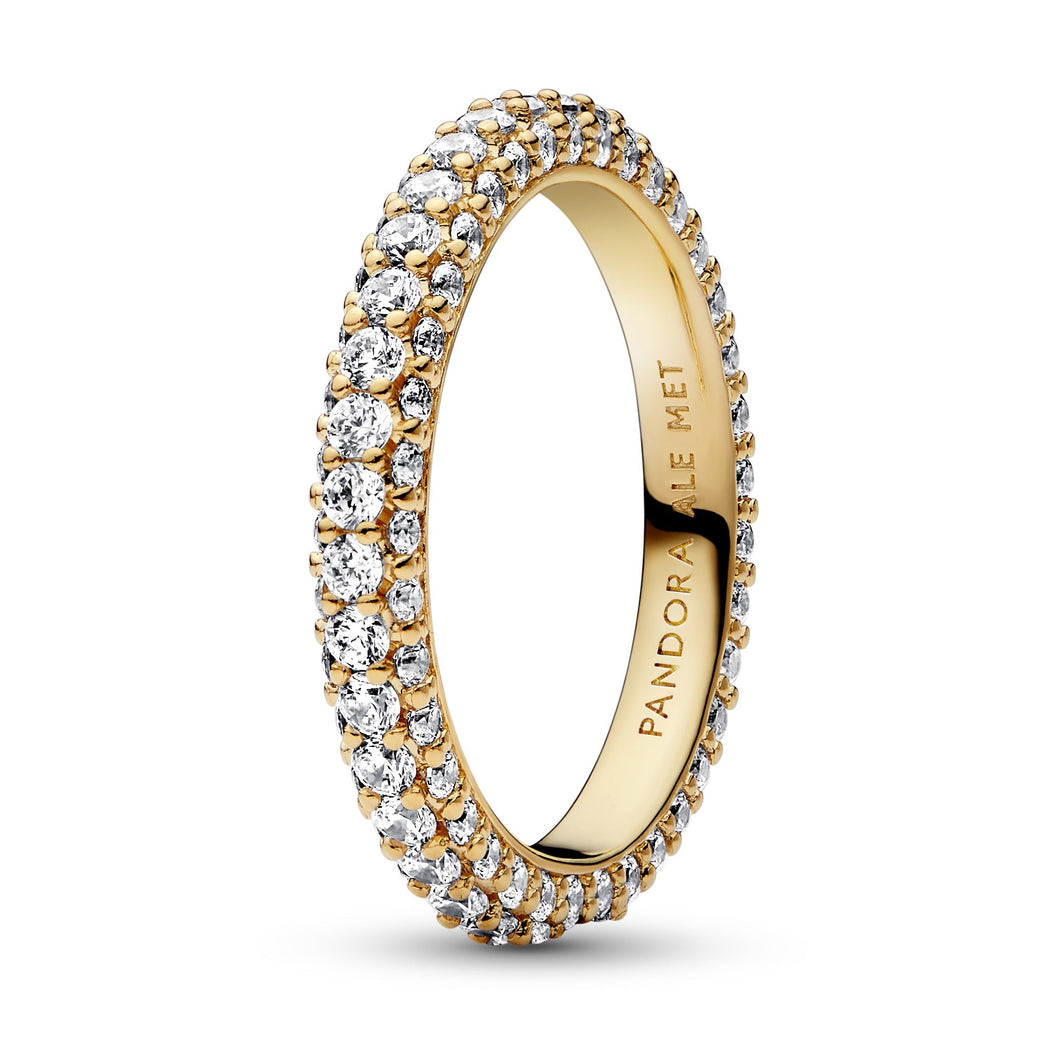 Pandora Timeless Pave Single-Row Ring | Gold-Plated | Size 4.5