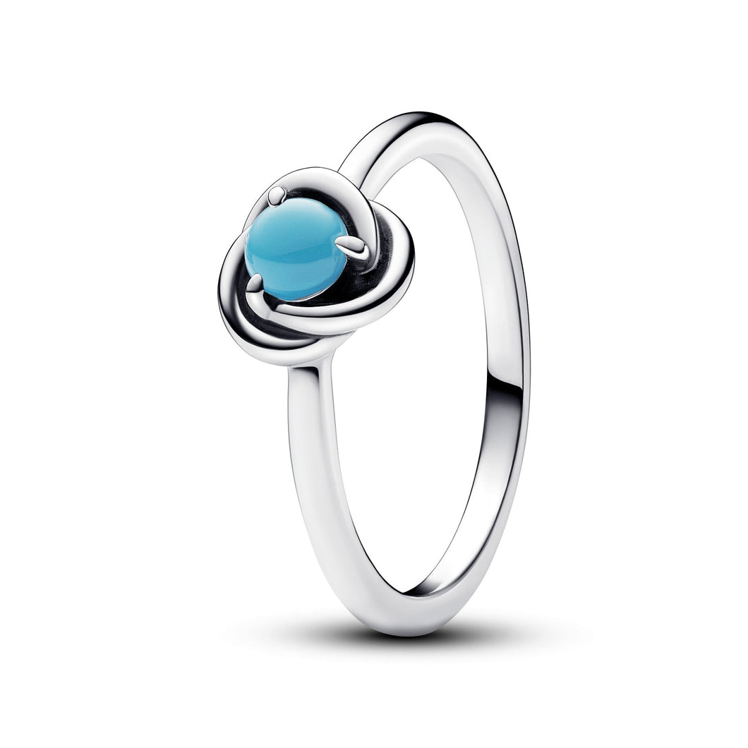 Pandora Turquoise Blue Eternity Circle Ring - Size 4.5
