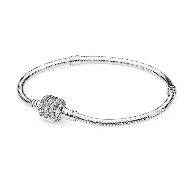 Pandora with Signature Clasp Bracelet, Clear Cubic Zirconia - 6.3in
