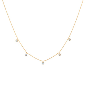 Papyrus 1/10ctw Diamond Yellow Gold Round Station Necklace