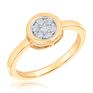 Papyrus 1/5ctw Diamond Yellow Gold Round Bezel Ring