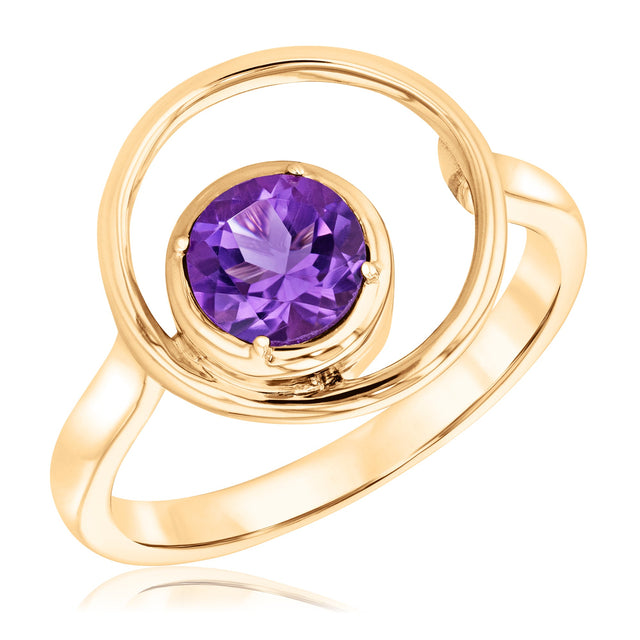 Papyrus Amethyst Yellow Gold Circle Ring