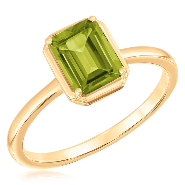 Papyrus Octagon Peridot Yellow Gold Ring