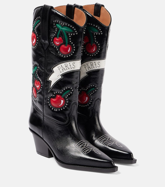 Paris Texas 60 patch-appliqu√É¬© leather cowboy boots