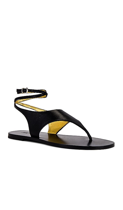 Paris Texas Amalfi Flat Sandal in Black