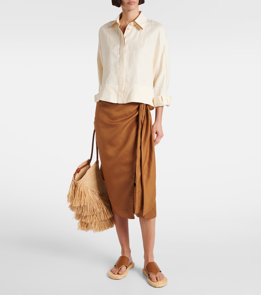 Paris Texas Amalfi leather-trimmed espadrille slides