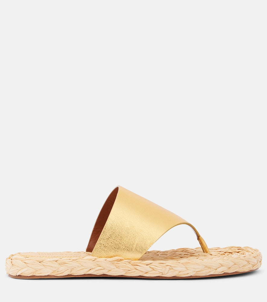 Paris Texas Amalfi metallic leather thong sandals