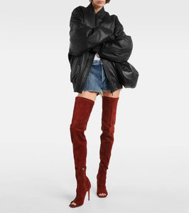 Paris Texas Amanda 105 suede over-the-knee boots