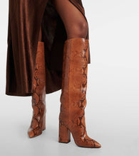 Paris Texas Anja croc-effect leather knee-high boots