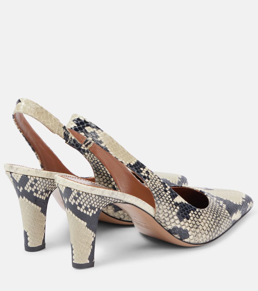 Paris Texas Belle 75 snake-effect leather slingback pumps