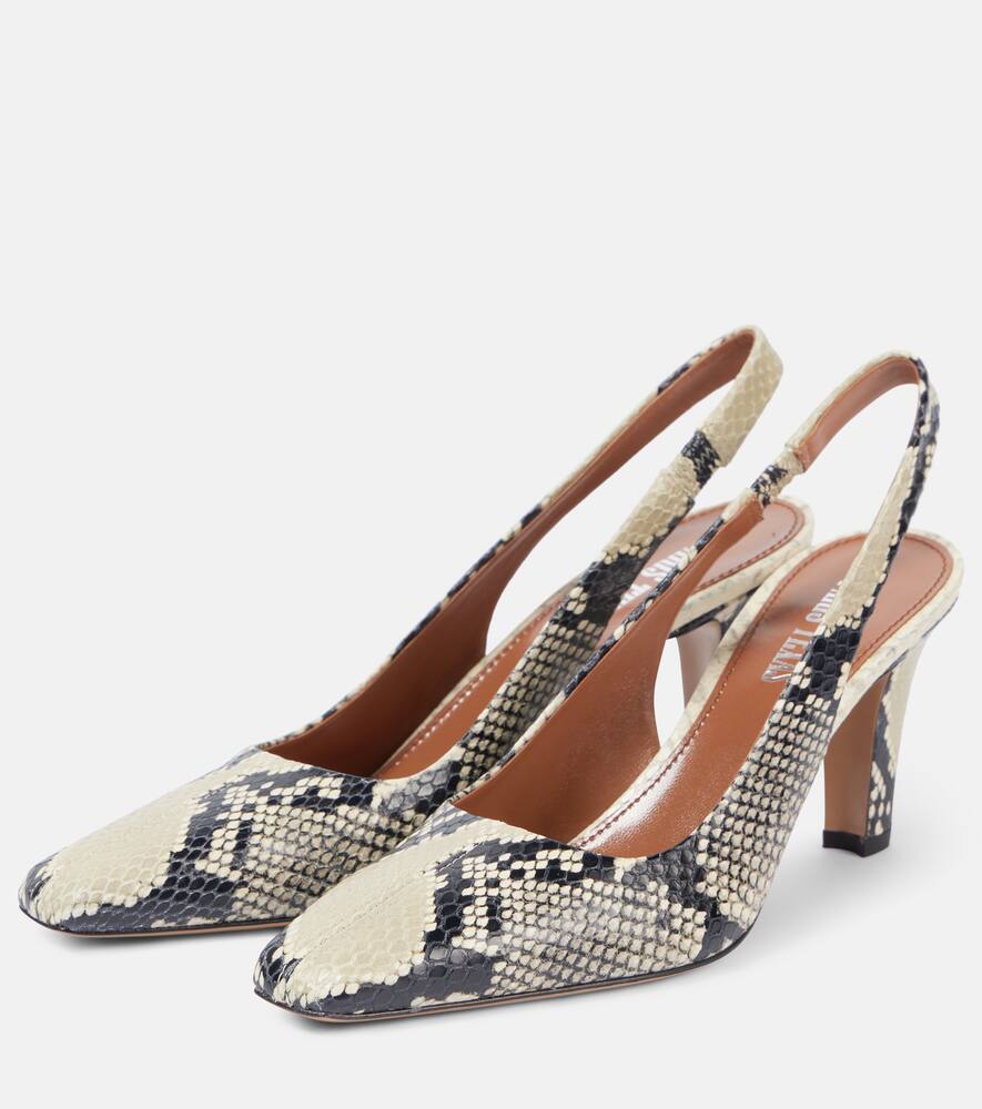 Paris Texas Belle 75 snake-effect leather slingback pumps