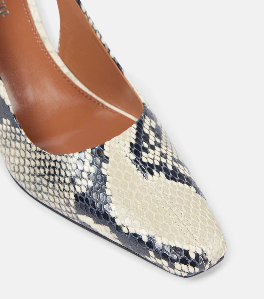 Paris Texas Belle 75 snake-effect leather slingback pumps