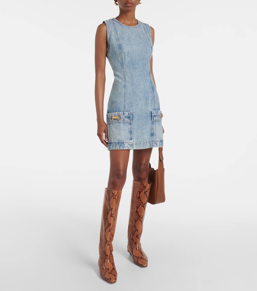 Paris Texas Bettina snake-effect leather knee-high boots