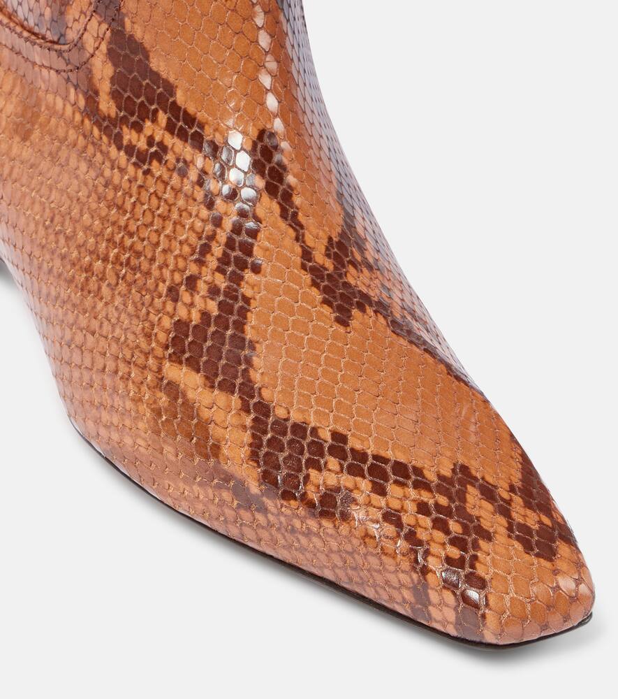 Paris Texas Bettina snake-effect leather knee-high boots