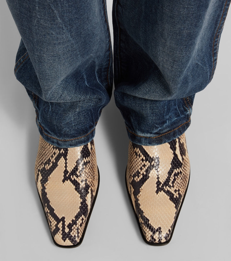 Paris Texas Bettina snake-print ankle boots
